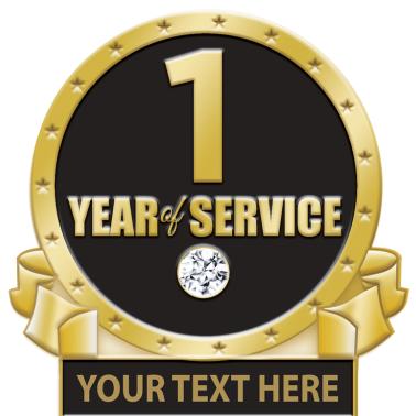 One Year Service Sticker Years Of Service Engravable Pins | 1 Year Engravable Pin