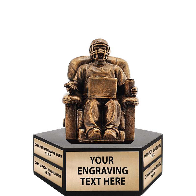FREE ENGRAVING! FANTASY FOOTBALL TROPHY 10" ARMCHAIR  QB SHIPS IN 1 DAY!! 