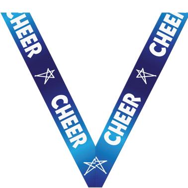 Sateen Neck Ribbons | Cheer Fantastic Blue Sateen Neck Ribbon