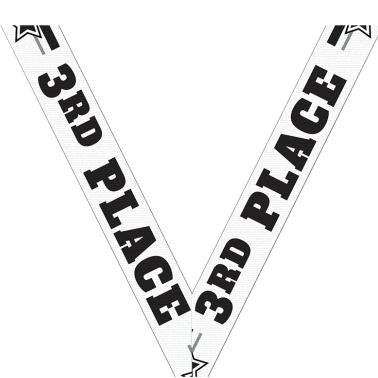 Sports Neck Ribbons | 3rd Place White Sport Neck Ribbon