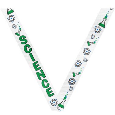 Science Text Design Ribbon Sports Neck Ribbons | Science Sport Neck Ribbon