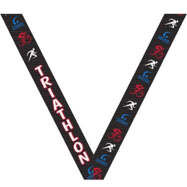 Trycicle Ribbon Sports Neck Ribbons | Triathlon Black Sport Neck Ribbon