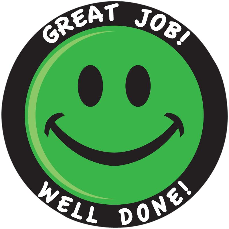 2" Smiley Face Stickers | 2" Great Job Smiley Sticker